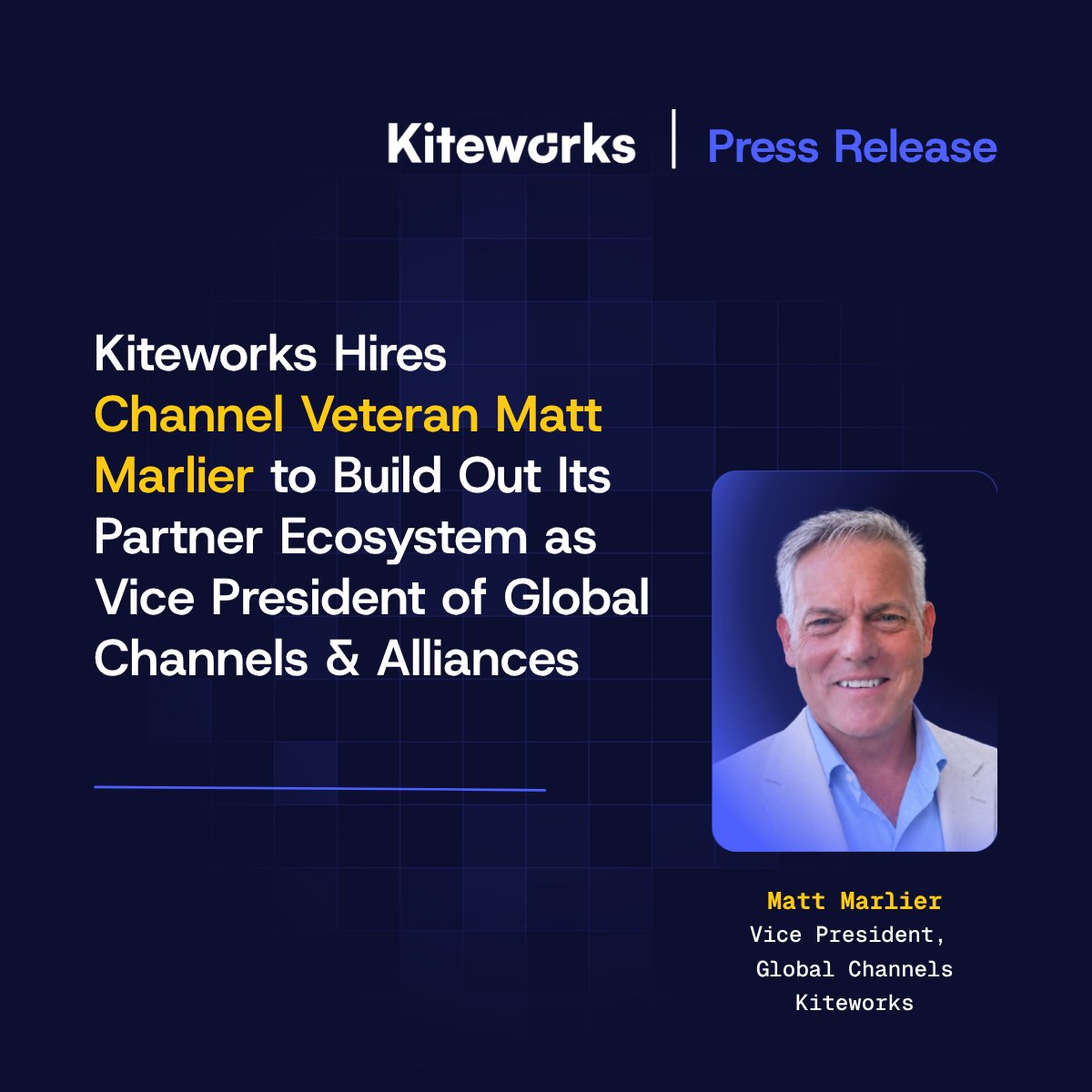 Kiteworks's tweet photo. We're excited to welcome Matt Marlier as our new Vice President of Global Channels &amp; Alliances!

Please join us in welcoming him to the Kiteworks team!

Read the announcement to learn more about his vision for our partner ecosystem.
https://t.co/gBJSd2ZXNd https://t.co/MbwD57yFsE