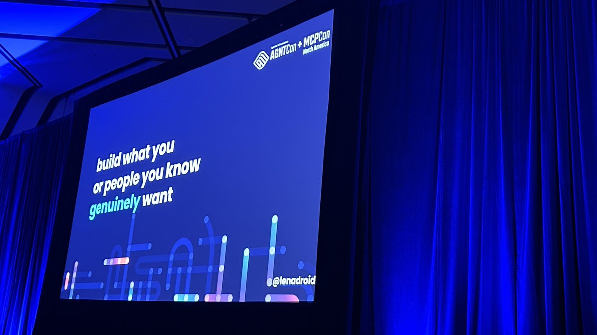 nickytonline's tweet photo. We got @lenadroid keynoting at AGNTCon + MCPCon.

The Anything Trap: What to Build When Agents Can Build Everything https://t.co/jBsVddHfWB