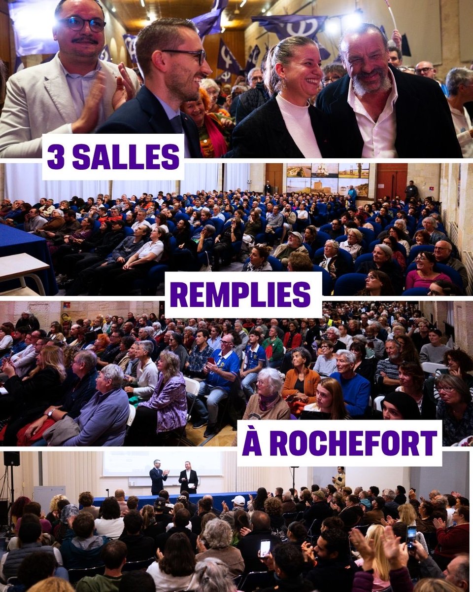 ALeaument's tweet photo. Incroyable !

3 salles remplies aujourd'hui pour notre réunion publique à Rochefort avec @MathildePanot.

900 personnes présentes : un record ici !

Rejoignez la campagne sur : https://t.co/xBcJFAtKUh https://t.co/CZH5r6ANnU