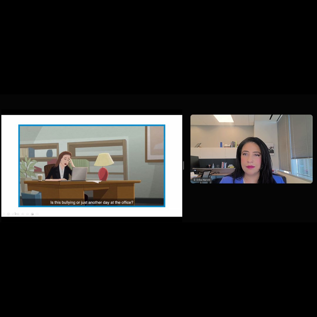 2CivilityOrg's tweet photo. This afternoon, @ErikaHarold joined the @wbaillinois and the Women’s Bar Association of Southern Illinois for a joint CLE, “Bullying in the Legal Profession: The Impact on Women Lawyers and Strategies for Change.” https://t.co/hqgdtGHmvY