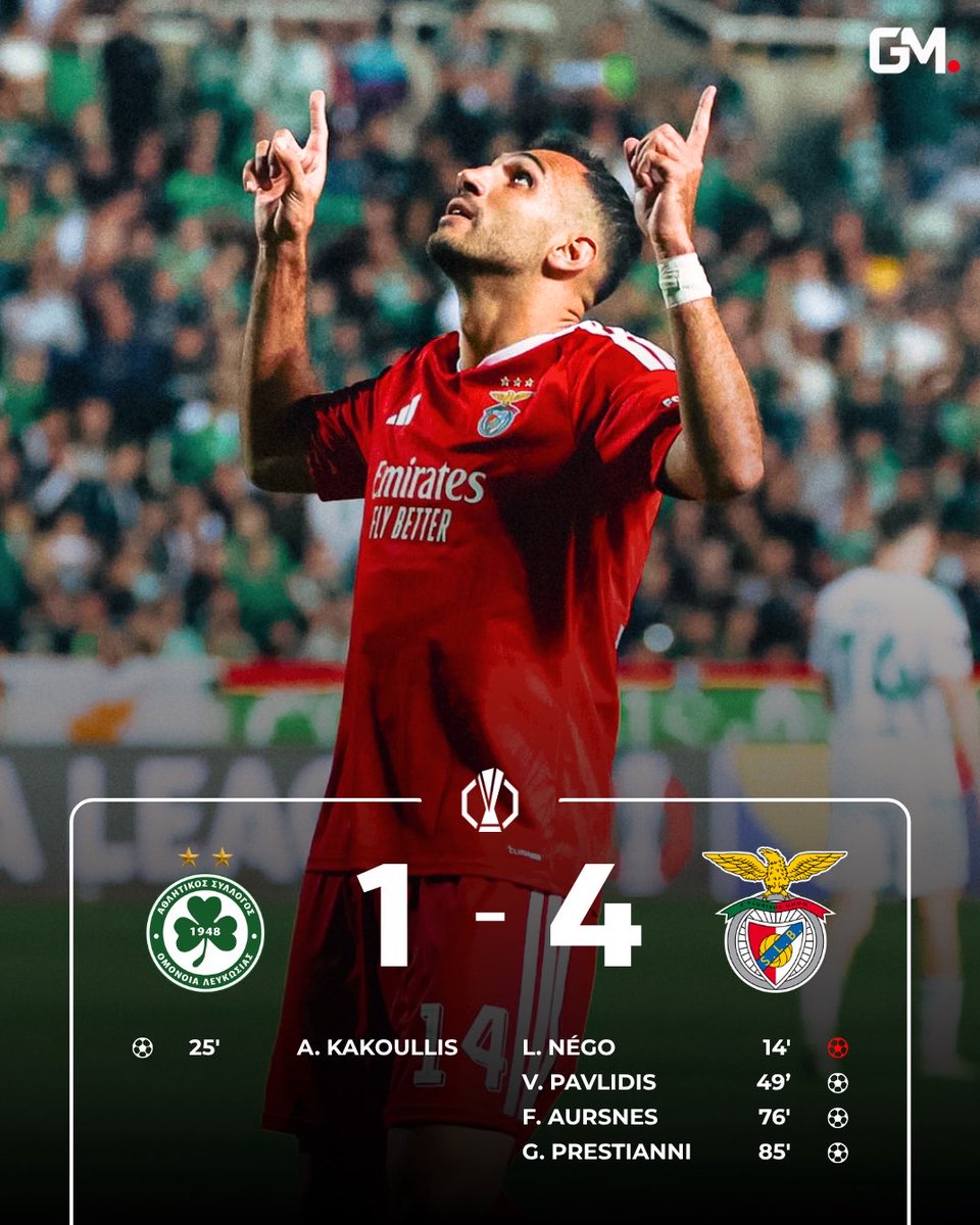 GMArenaPT's tweet photo. Benfica sai da Nicosia com mais uma vitória e segue invicto na Liga Europa 🦅❤️
#UEL #OFCSLB https://t.co/VwFMsLBEkW