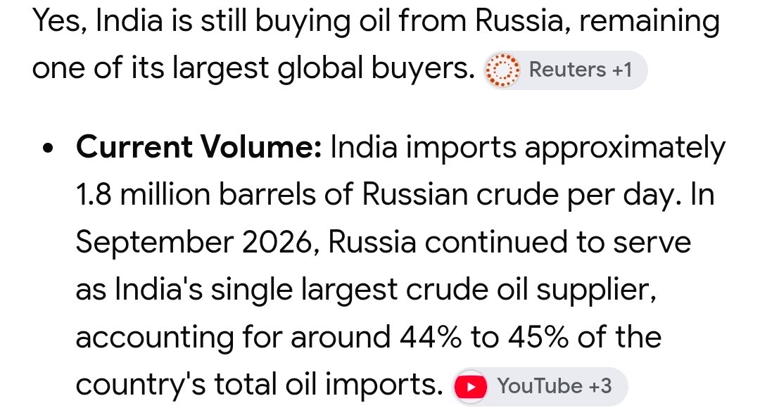 Incognito_qfs's tweet photo. "Modi stopped buying Russian Oil because Trump asked him...."

BKL gawar....padhna seekh le.
Don't post whatever Saurav and Ranka asks you to.

Do your own research ❤️de. https://t.co/2Hn9paqfmg