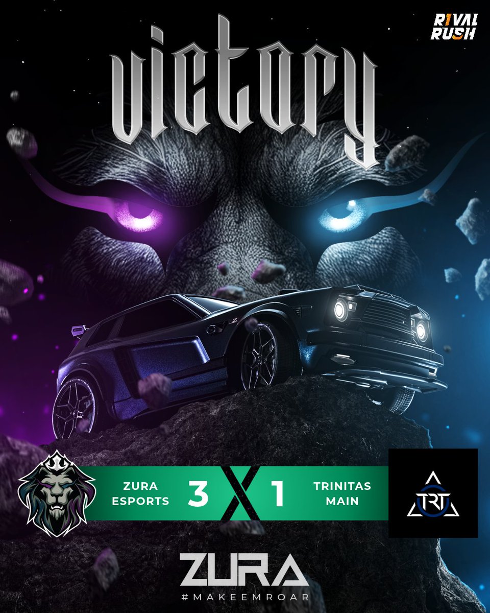 zuraesports's tweet photo. Our main team won clearly 3-1 against @TrinitasEsports Main!🔥
Thanks for the amazing cast @laycie_9 🎙️
GGs @qatixx - @BasicRL - @aqvamr43x 🦁
#MakeEmRoar🦁 https://t.co/p3CVMt8oLy