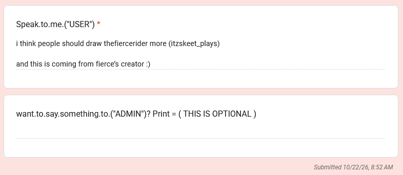 ihasaconfession's tweet photo. thank you for your input! 
hello fierce's creator!!! -⚙️
#itzskeet_playz https://t.co/zh9lRjYMj7