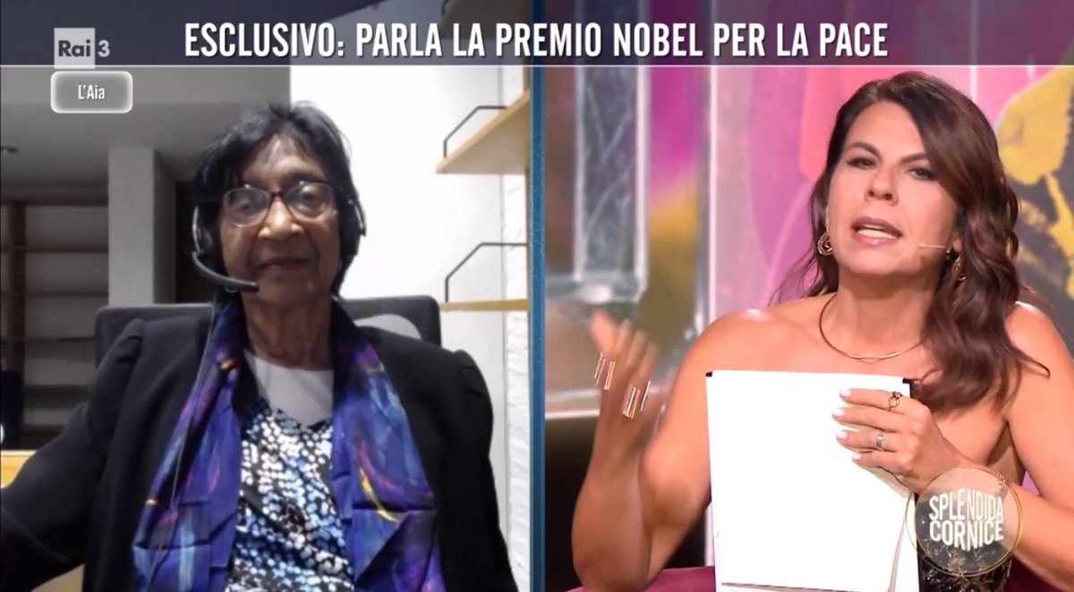 rienneva_plus's tweet photo. Il vero colpaccio TV lo fa #splendidacornice ospitando la Premio Nobel per la Pace 2026 Navanethem "Navi" Pillay
Non farà notizia ma è un momento di televisione perbene da evidenziare https://t.co/nFrw7na4Yz