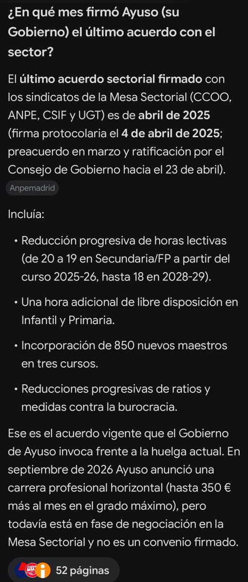 epesimo's tweet photo. Hace 18 meses Ayuso firmó el Acuerdo con la Mesa Sectorial de la Enseñanza de Madrid (UGT, ANPE, CSIF, CCOO) por lo que quedan aún otros 18 meses de VIGENCIA.
Están en HUELGA POLÍTICA porque lo ha ORDENADO así el delincuente Sánchez

#23OctubrESP #LaNoche24h #LaHora23O https://t.co/CToKnQ5ds6
