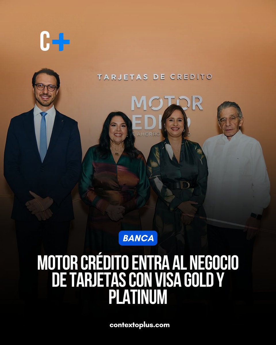 ContextoPlus's tweet photo. Motor Crédito amplía su oferta con las tarjetas Visa Gold y Platinum. Incluyen puntos sin vencimiento, 5 % de devolución en combustible los viernes y beneficios de movilidad. Platinum añade asistencia médica internacional y conserjería digital. https://t.co/LH6jPrkDsg