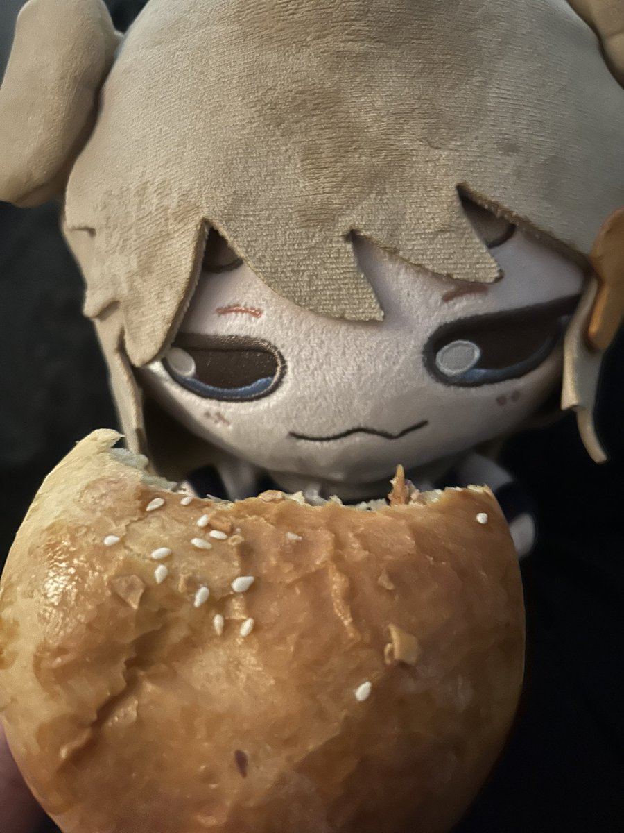 lyebatenkaitoss's tweet photo. #artsoyan #misoplush @misoyans my little miso enjoying her bierock, also made a guppy pumpkin :) https://t.co/EY8diSHhva