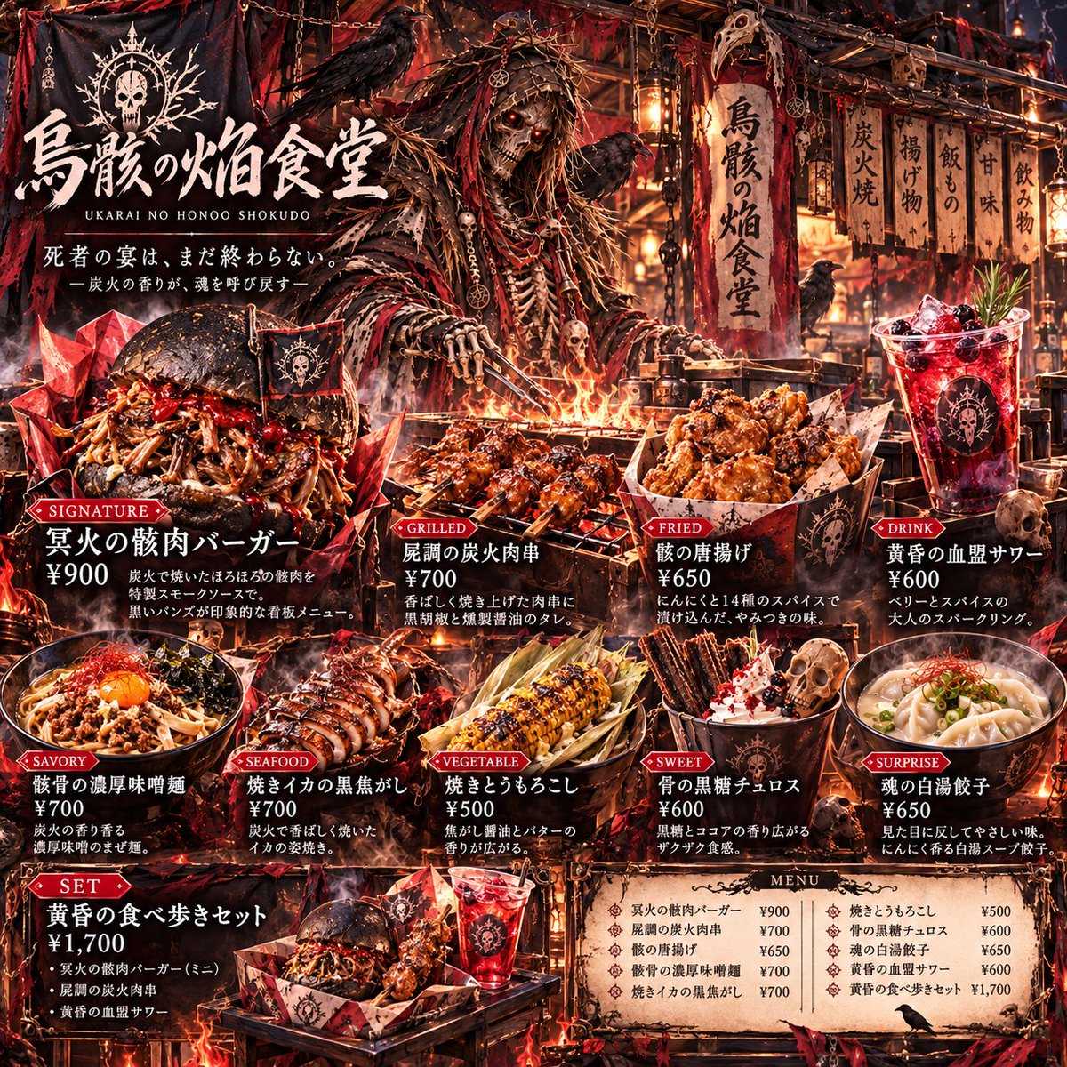 Roki_0131's tweet photo. 【プロンプト配布 第34弾】

「あなたが考案したオリジナル創作屋台フード」
が作れるプロンプト配布です！

それぞれの個性を出すために
画像添付をしていただけると
結果が更に面白くなるので、
オリキャラやご自身のお写真などの
添付をしていただけたらOKです✨

あくまでお遊び程度に考えておいて
いただけると助かります🙇‍♀️

過去の配布したポストは
全てハイライトに載せます。

①リプからプロンプトをコピーする
②AIのチャット欄に貼り付ける
③(任意)名前などの詳細を入力
④(必須)画像を添付する
⑤送信して生成開始！

#みりゅぷろ