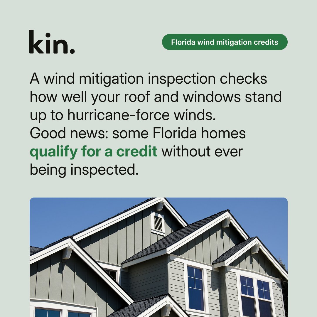 KIN's tweet photo. Florida homeowners: if your home was built in 2002 or later, it may already qualify you for multiple credits on your home insurance. Some don’t even require an inspection. https://t.co/AvnQLanfDU https://t.co/hZphRK8I0e
