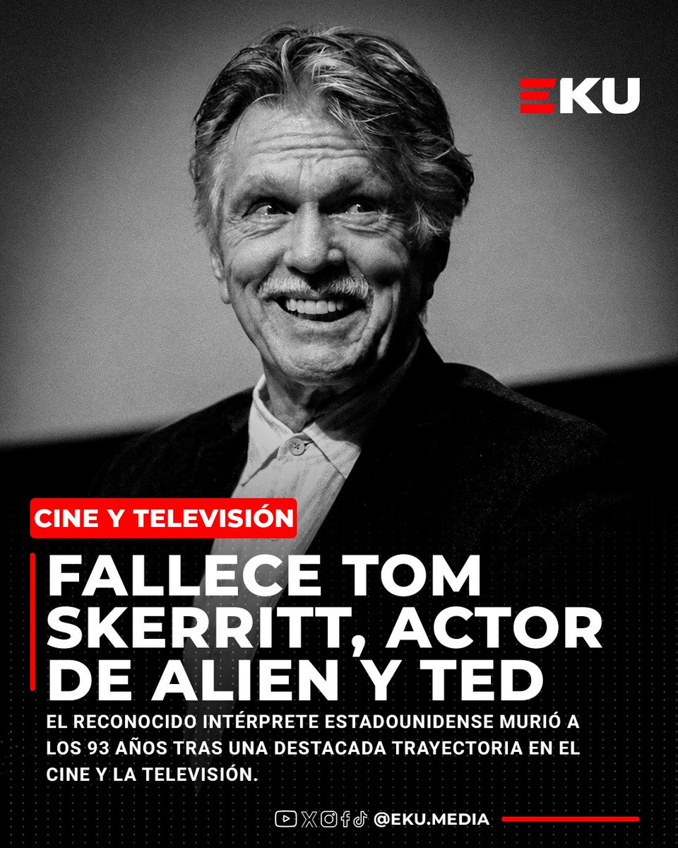 Ekumedia's tweet photo. 🖤🎬 ¡MURIÓ TOM SKERRITT, ACTOR DE ‘ALIEN’ Y ‘TOP GUN’!

El actor estadounidense falleció a los 93 años por causas naturales, según confirmó su familia. También será recordado por su papel en la serie ‘Picket Fences’, que le valió un premio Emmy en 1993. 🕊️

#TomSkerritt #Cine https://t.co/zKt04Z1tVN