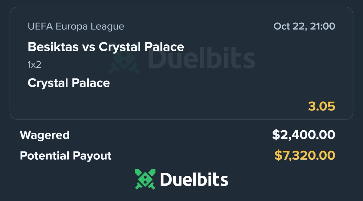 DGDFreeTips's tweet photo. Going big with Duelbits 

$100 free bets claim here 👉 https://t.co/gYDyddSaBx https://t.co/cMAASrc8H4