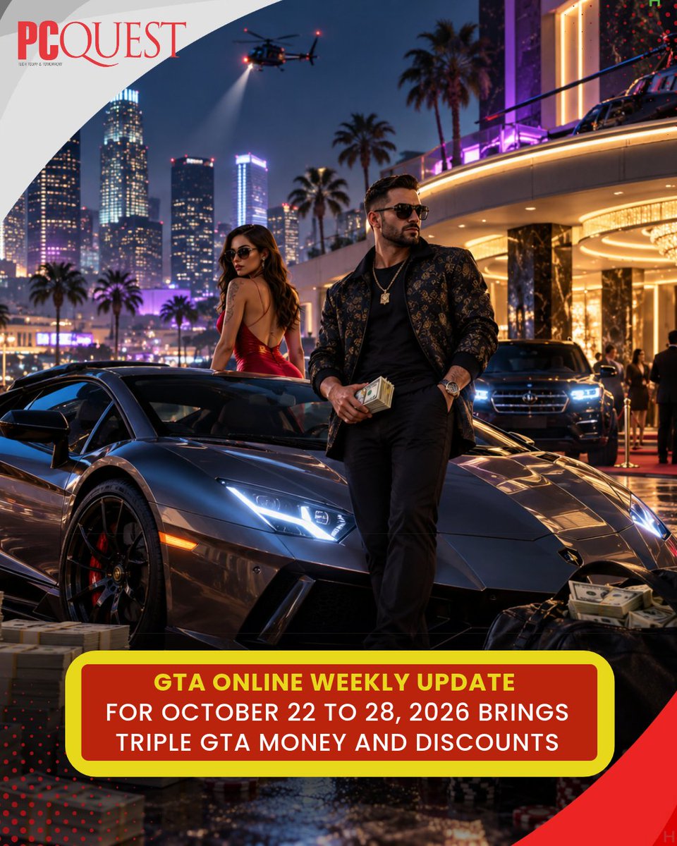 pcquest's tweet photo. Triple Rewards, Halloween Style

GTA Online's latest weekly update brings Halloween-themed content, 3X GTA Money opportunities, and a range of in-game discounts for players looking to maximise rewards this week.

Read More: https://t.co/tM7z8lO0fM

#PCQuest #GTA #RockstarGames https://t.co/Ft5ELmyAZV