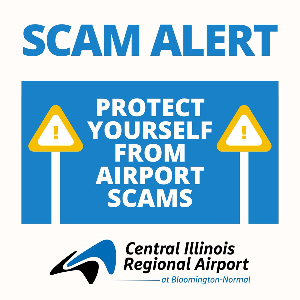 FlyCIRA's tweet photo. Travel smart. Stay alert. 👀

Busy travel days can create opportunities for scammers, so keep an eye on your belongings, double-check who you're dealing with, and stick with official airport, airline, and transportation services.

A little awareness can go a long way. ✈️ #FlyCIRA https://t.co/Ztpxg4n1kL