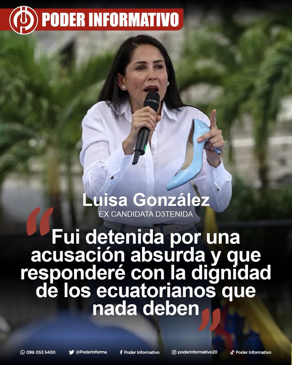 PoderInforma's tweet photo. #ATENTO || En X Luisa González subió un mensaje a los ecuatorianos y seguidores de la excandidata presidencial del correismo y actualmente detenida por el caso “Laberinto”, señalando que responderá ante la justicia ecuatoriana.

Más información 👉🏻 https://t.co/QNM49mPRSI https://t.co/qMWdtLborG
