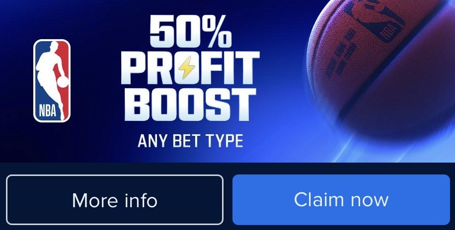 Promos319's tweet photo. FanDuel 50% NBA Boost Token 🏀

Fair value -100, +21.7% EV. Would go up to 5 units 🔥

Link to the bet will be in the replies below ⬇️ https://t.co/OgNIrWxe2L