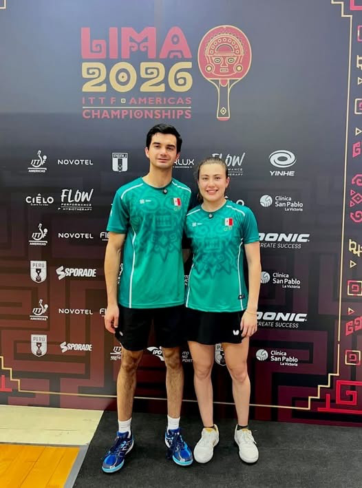 COM_Mexico's tweet photo. Los medallistas de Santo Domingo 2026, Arantxa Cossio y Rogelio Castro, aseguraron su pase a los cuartos de final en dobles mixtos del Campeonato Panamericano de Tenis de Mesa Lima 2026, tras imponerse 3-0 a la dupla brasileña conformada por Bruna Takahashi y Hugo Calderano 🏓🇲🇽 https://t.co/xJr1AFcwIF