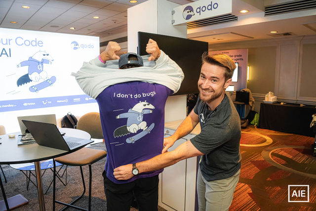 aiDotEngineer's tweet photo. “I don’t do bugs.”

We’ll let the code review decide.

@QodoAI at AI Engineer New York.

Photos by Ad Image. https://t.co/aBDU7OQD7L