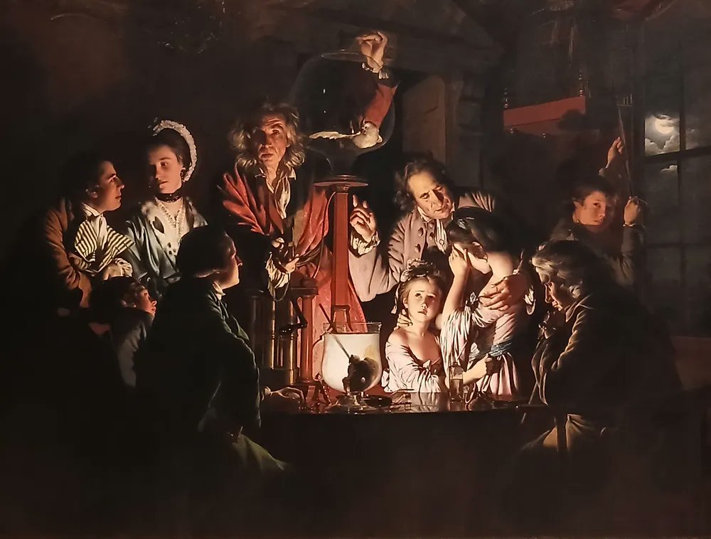 BlogExhibitions's tweet photo. It's your last chance to see the free show of Joseph Wright's candlelight paintings @derbymuseums, closing Nov 1. We saw it @NationalGallery last year: https://t.co/1IBWQk1ZPc. Pictured: An Experiment on a Bird in the Air Pump, 1768, National Gallery. https://t.co/CNDAcTBRoG