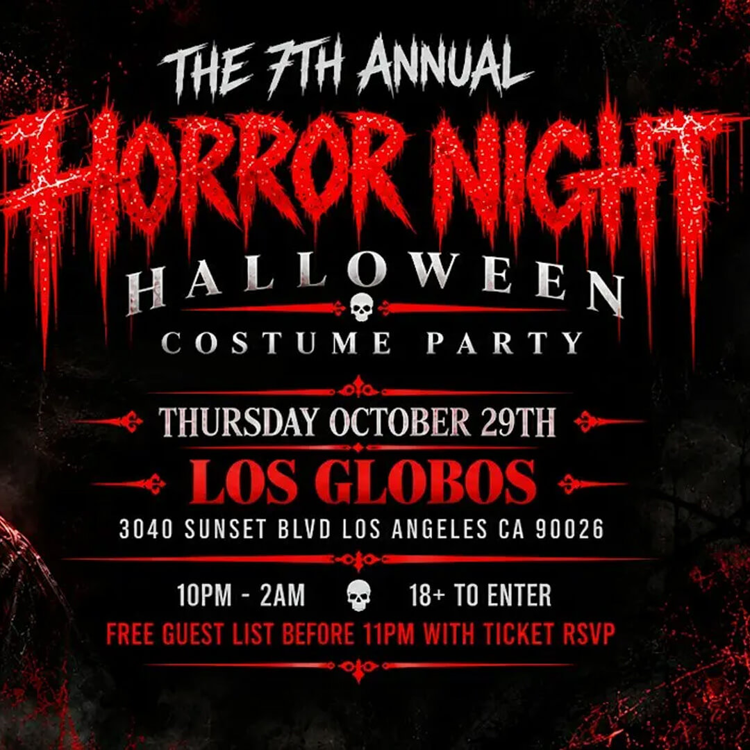 EventsInCali's tweet photo. https://t.co/H7L082W7LA
Horror Night VII, Los Globos, Los Angeles, CA | Oct 29, 2026
#California #CaliforniaEvents #EventsInCalifornia #HorrorNightVII #LosAngeles #LosGlobos #Halloween #latestevents #newevents #todayevents #events #eventspace #allevents https://t.co/Lo1FGe1p7v