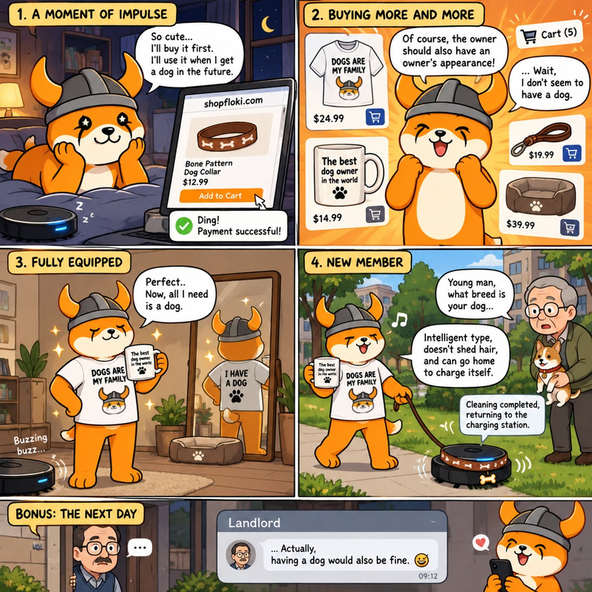 ShopFloki's tweet photo. In this week’s "Floki Vs Shopfloki" ⚔️ 

Grandma won the cart battle last week
but today Floki lost to his own impulse buys! 

https://t.co/sAWcJ22DgJ🛒 https://t.co/hoTmMy5zZk