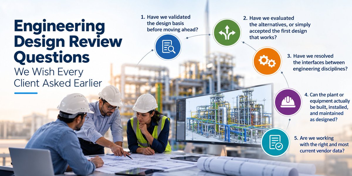 RishabhEng's tweet photo. #NewBlogAlert
Effective engineering design reviews go beyond compliance. Ask the right questions, challenge assumptions, uncover design gaps, and strengthen project outcomes.
Learn More: https://t.co/yN6BEquzF2
#EngineeringDesign #DesignReview #EngineeringExcellence https://t.co/nnM8Swev9J
