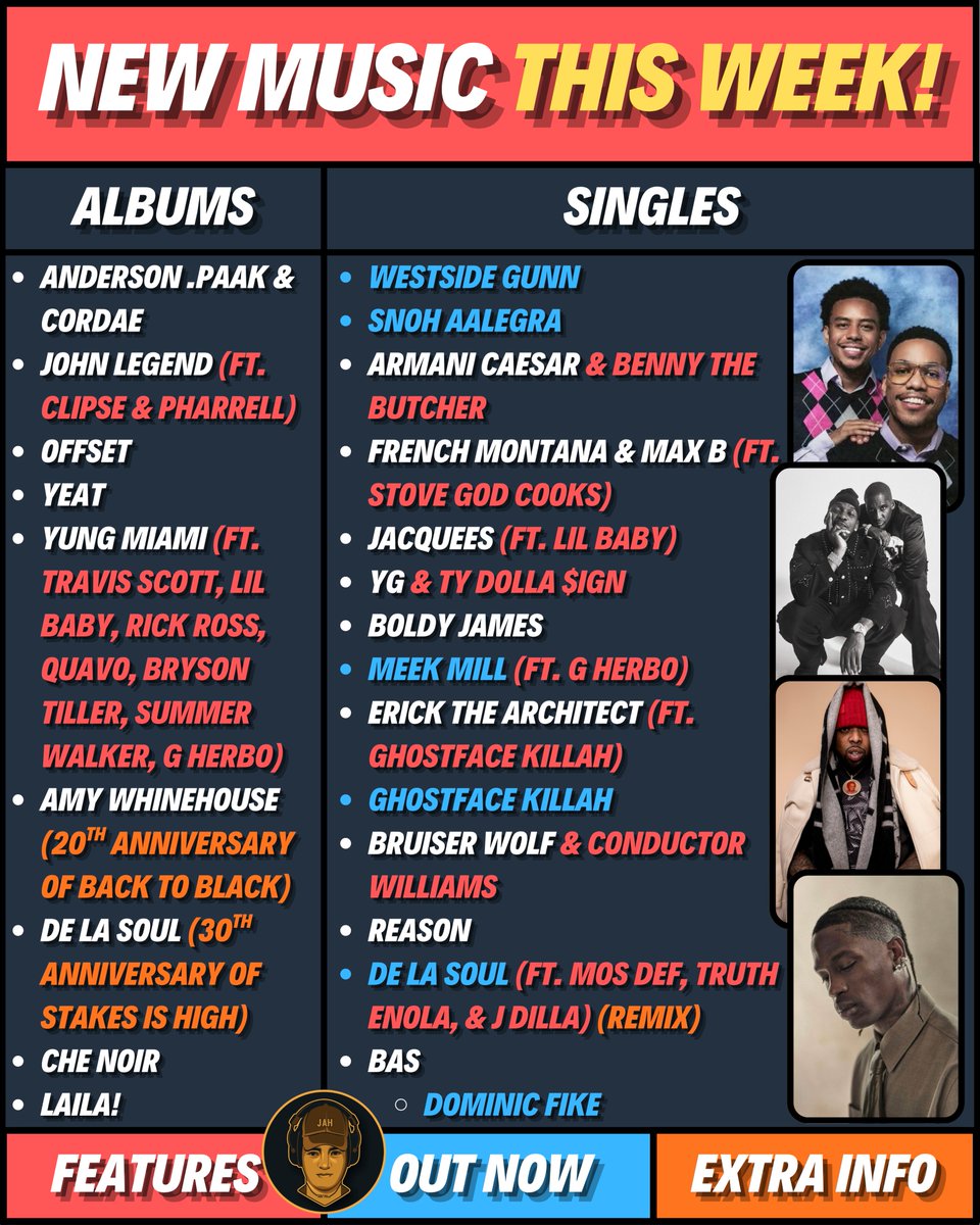 JahTalksMusic's tweet photo. All the new music dropping tonight! I can't wait for the Anderson .Paak &amp; Cordae album...

The new Clipse feature too, I need that.

Who's getting your first listen??? https://t.co/hNZ5YA3FkQ