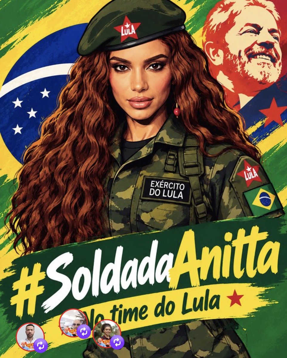 ubiraciramos's tweet photo. #soldadaanitta 
@LulaOficial 
#ExercitoDoLula https://t.co/Ur26LYaNgI