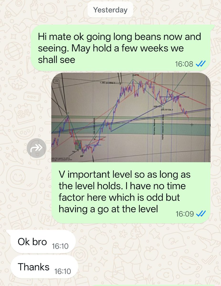 tradingplanets's tweet photo. So you want to see the Ferrari in action then yes? This Ferrari is absolutely prepared at ALL times. However the "nuts, bolts, supercharges, exhaust, steering" is ALL methodically worked out! It HAS TO BE!

YESTERDAY - #Soybeans long to private client! You will view from my notes I was expecting turn.

I'm no talker Sir, I am a DOER! That is also why I can say to you or any astrologer I have absolutely mathematically disproved/proved what doesn't and does work. Nearly 30 years now!