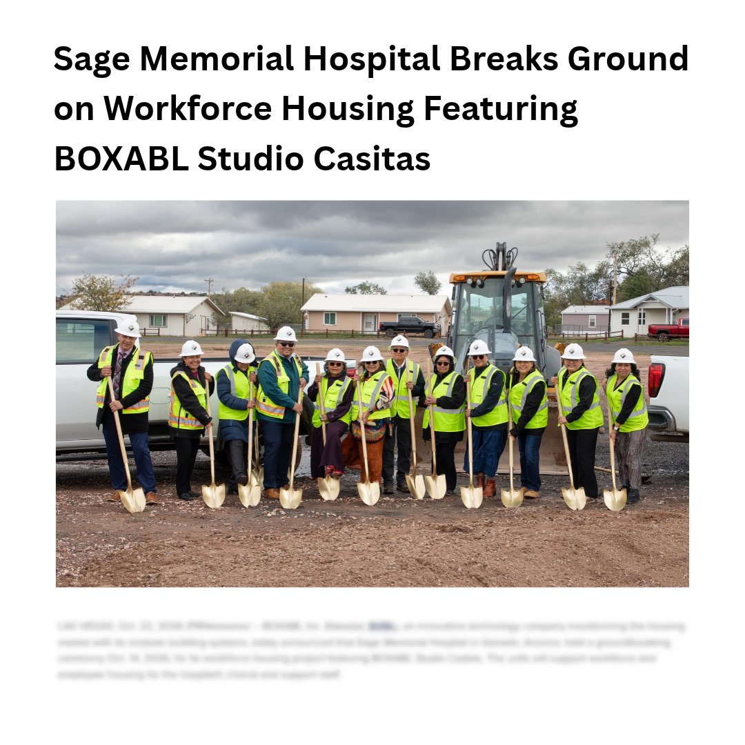 BOXABL's tweet photo. "Health care systems, especially in rural communities, can face real challenges housing their staff, and we believe factory-built solutions like the Studio Casita can help address those needs." - @GalianoTiramani 

Read more 👇
https://t.co/jD0gkK8TMC https://t.co/j3o5tleOlZ