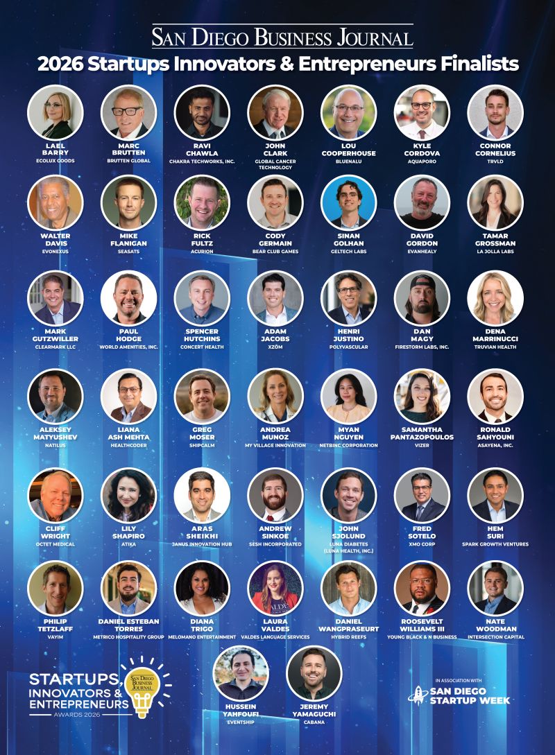 SDStartupWeek's tweet photo. Congratulations to the San Diego Business Journey inaugural Startups, Innovators &amp; Entrepreneurs Awards Finalists! Winners will be announced at the awards ceremony at University Club San Diego on Wednesday, October 28th at 5:30 pm.

🚀 https://t.co/dFVXz9mzmA

#sdbj #sdsw2026 https://t.co/nC6DMGfB2B