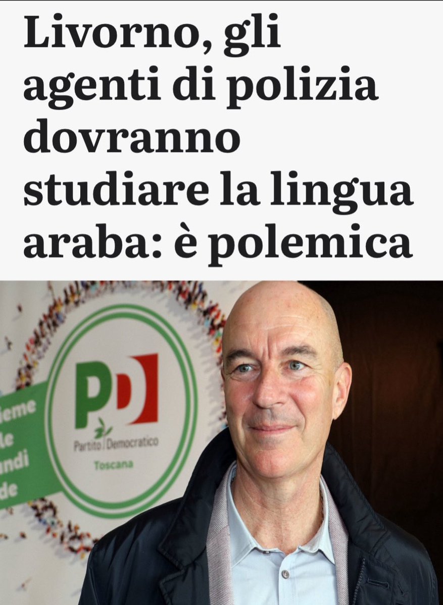 avila92796's tweet photo. "il Comune toscano (amministrato dalla giunta di sinistra di Luca Salvetti) ha presentato stamani un progetto pilota, conoscenza di base della lingua araba e all’approfondimento di aspetti culturale."

Pensavo che gli islamici dovessero imparare la lingua italiana. https://t.co/Nm4ZznveVa