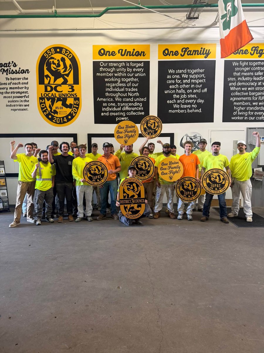 GoIUPAT's tweet photo. Apprentices are the future of our union!

District Council 3’s apprentices went through the Building Union Power class to learn about labor and political history, and how we’re going to re-engage IUPAT members.

Members have the power to chart the future of the IUPAT, but it’s going to take all of us!