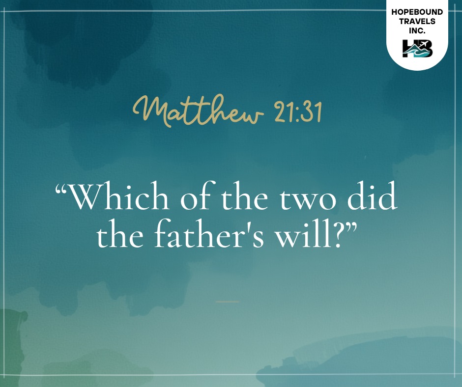 joselons's tweet photo. Sunday Reflection

“Which of the two did the father’s will? ” — Matthew 21:31

True faith is shown through humble actions and hearts turned toward God. Wherever your journey leads today, travel with grace, purpose, and love. Wishing you a blessed https://t.co/9Y89u6hE0z