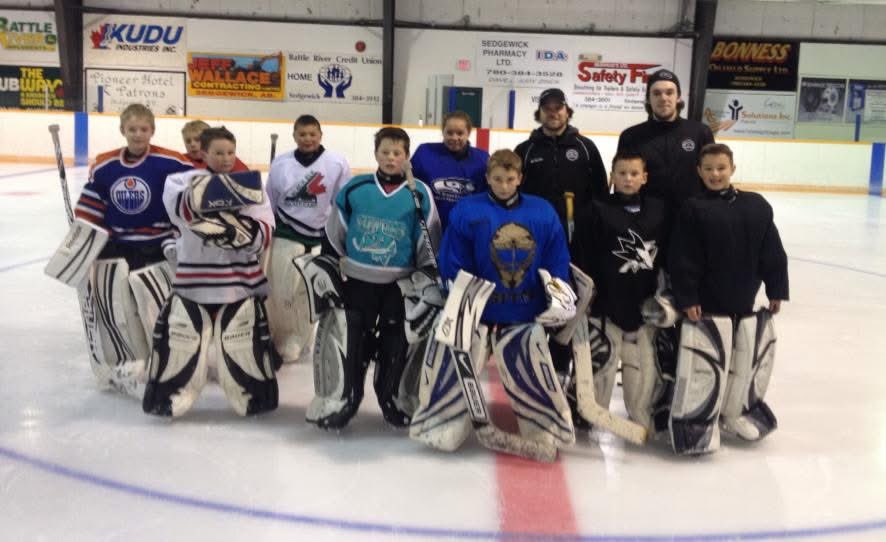 WorldProGoal's tweet photo. #throwbackthursday - October 15th, 2013: Coaches Marcus Beesley and Mike Bergren with the goalies from our clinic in Sedgewick, AB. https://t.co/KqOXO3bYZa