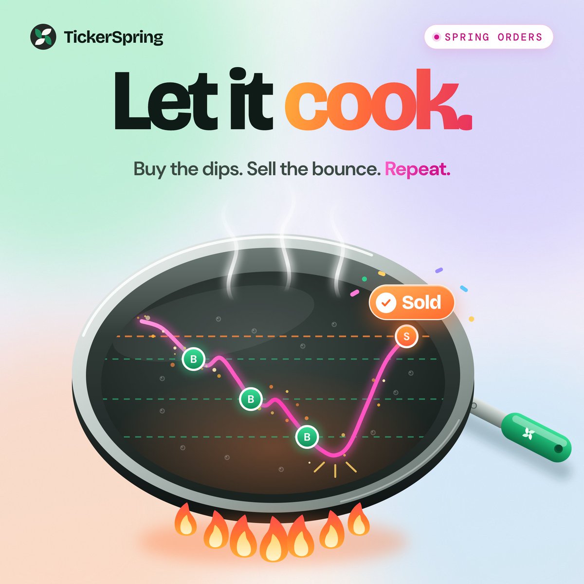 tickerspring's tweet photo. Some of you are already cooking with Spring Orders 🔥

Buy the dips.
Sell the bounce.
Repeat.

Pick a token, set your buys, and let it cook 🌱

https://t.co/nncoj0eVT6 https://t.co/B93pxvGKe0