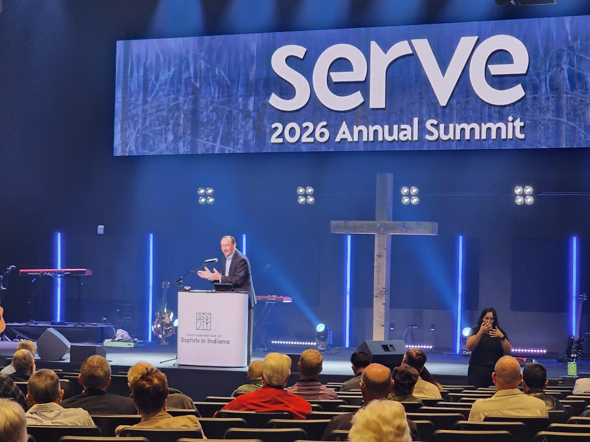 RobMillman1's tweet photo. Today, I invested time at the Indiana Baptist Annual Summit at Harvest Church in Carmel, Indiana.  The opening speaker this morning was Jeff Iorg, president of the SBC Executive Committee.  His opening session he provided lessons on raising up leaders in the church.  Jeff shared, "future leaders are the lost today" and encouraged pastors to realize their "leaders five years from now are those who are net yet saved." Jeff also delivered the morning plenary message focused on Ephesians 3:7-13. I also challenged Nick Clark, SBCI Executive Director in his final challenge to encourage pastors to bring someone along next year who has an aspiration to the call of ministry.