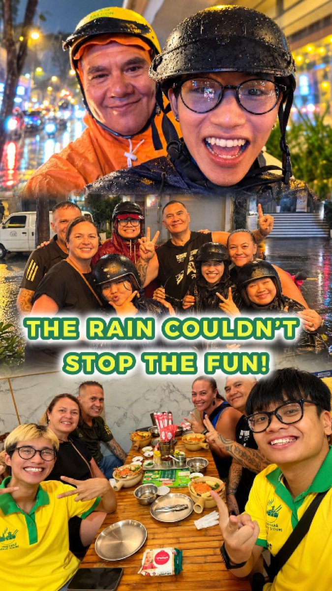 jooyceecriis's tweet photo. Beautiful moments with wonderful guests. Despite the rain, we shared laughter, songs, local flavors, and Saigon experiences. Thank you to our passionate guides and amazing guests for making this tour unforgettable. https://t.co/x76ABJGIft