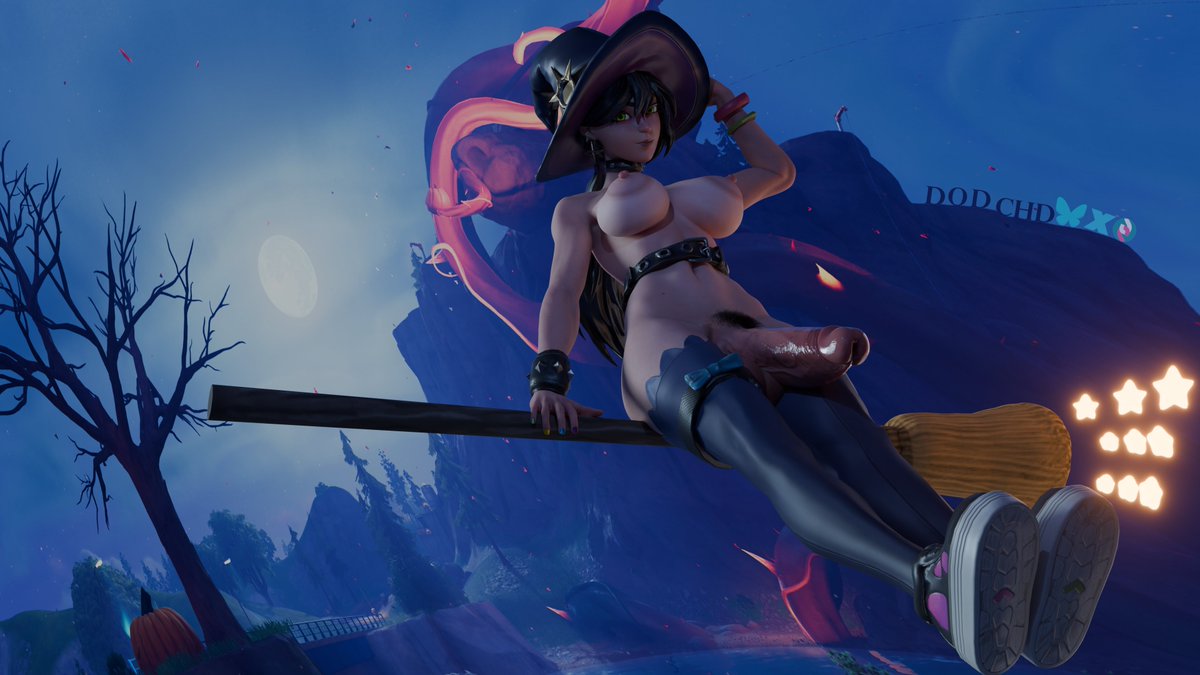 DoDchD's tweet photo. Fortnut Halloween 
Helsie model by Doolbum @doolbumz 
Fortnightmares background Hdr by CTGiantess  
Broom by SuperIdolHoney https://t.co/4aH1F26kyu