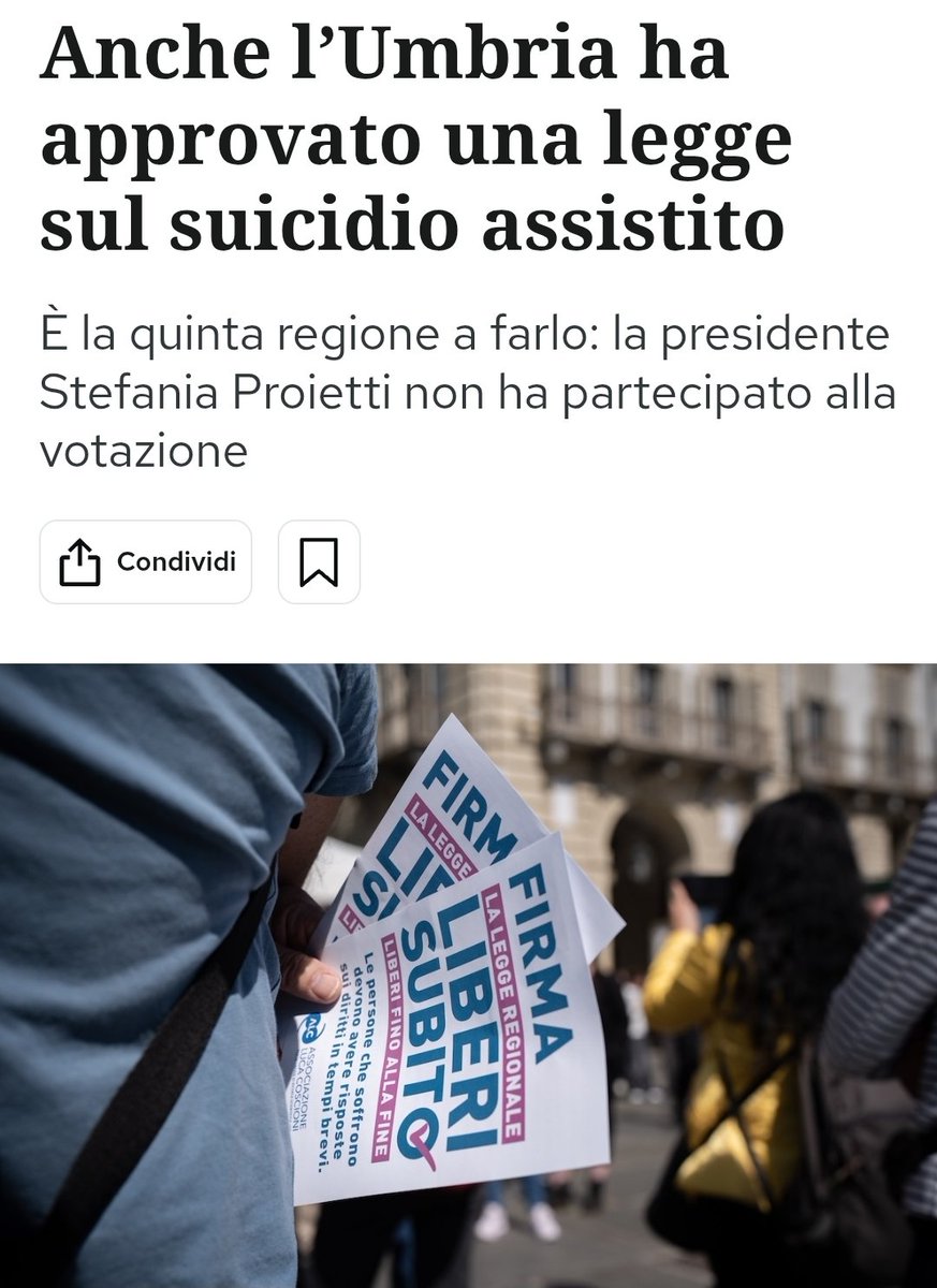SimoPillon's tweet photo. In Umbria la sinistra approva una legge di sinistra. Mortifera, inumana, ingiusta. E di sinistra.
Peggio in Veneto, dove una legge analoga, egualmente mortifera, inumana, ingiusta e di sinistra, è stata voluta e votata da Zaia e altri della Lega.
Ne parlerò quale delegato al congresso straordinario sabato e domenica a Milano.
Se perdiamo i valori, perdiamo tutto.