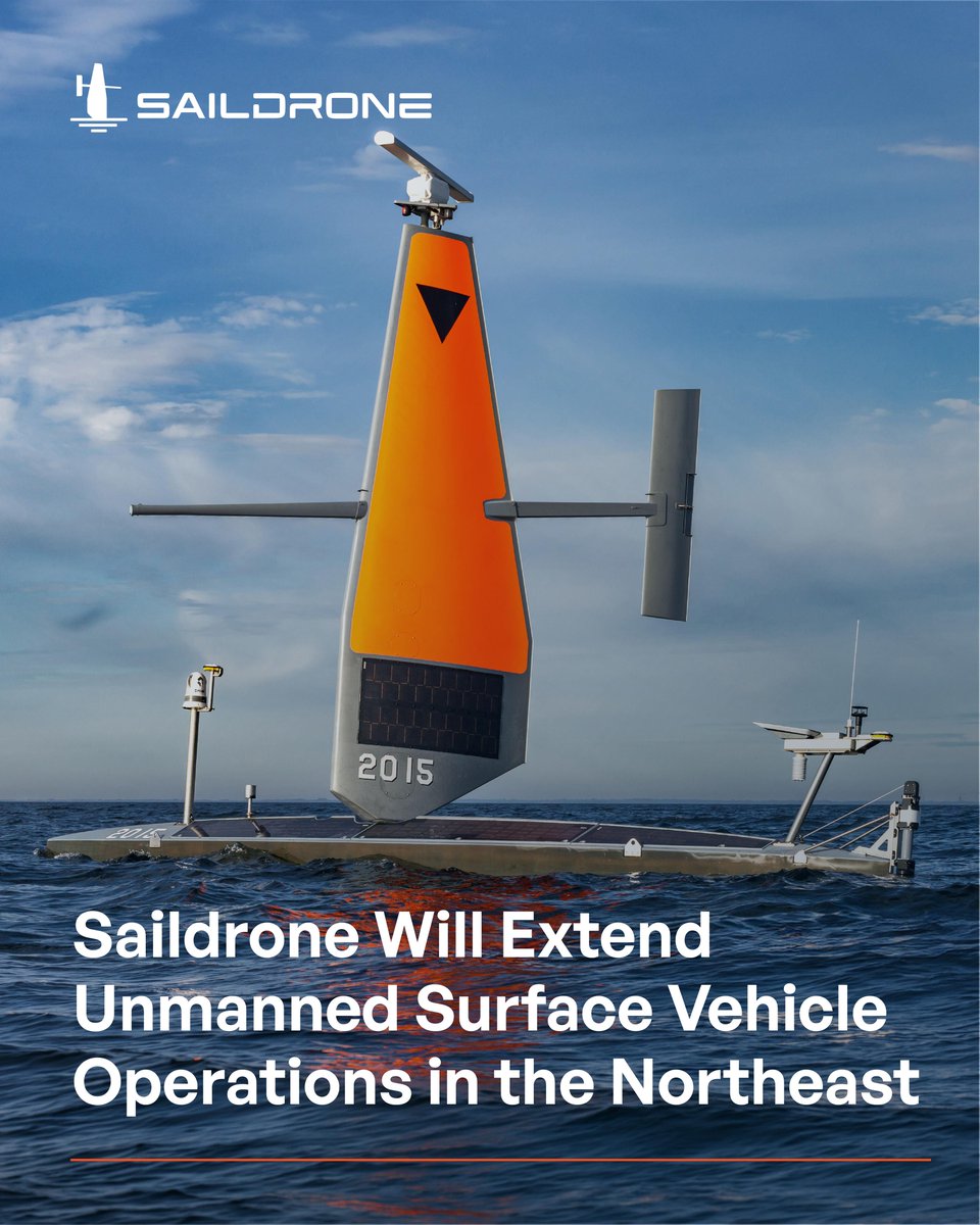 saildrone's tweet photo. Saildrone will continue supporting the @USCG off New England through the winter! 🇺🇸 An $8.5M contract extension builds on 19,000+ nautical miles sailed this summer, helping the Coast Guard monitor vessel activity and protect US fisheries.

https://t.co/p6hyCQOG8k https://t.co/uyU4NkuxQK