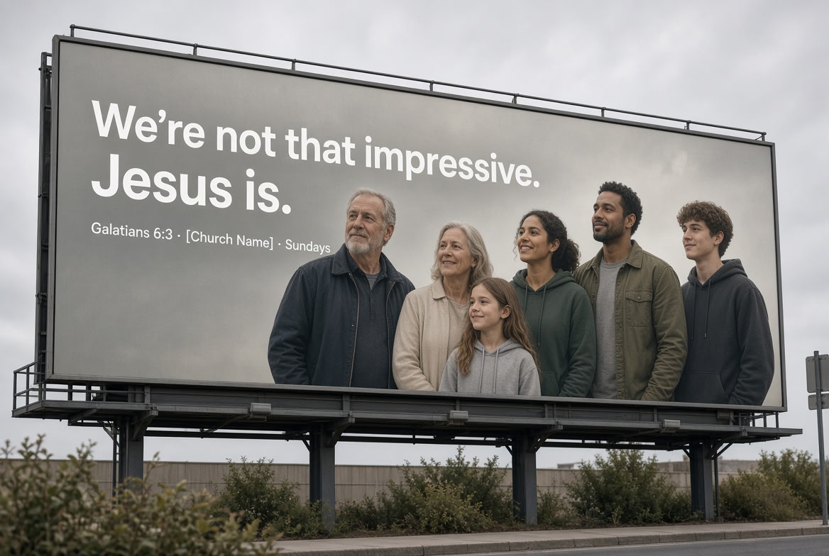 TalbotDavis's tweet photo. Alignment Overachievers

As we continue through the Come Alive Galatians & Ephesians Workbook (published by @invite_ministry) at Good Shepherd Church, every group in the congregation brainstormed this question:

"Come up with a church marketing plan using Galatians 6:3 as the theme verse.  Think of T-shirts, billboards, bumper stickers, and TV ads."

Well, the men's LifeGroup I lead -- but from which I was absent last night! -- went into over-achievers mode.  

Check it out: