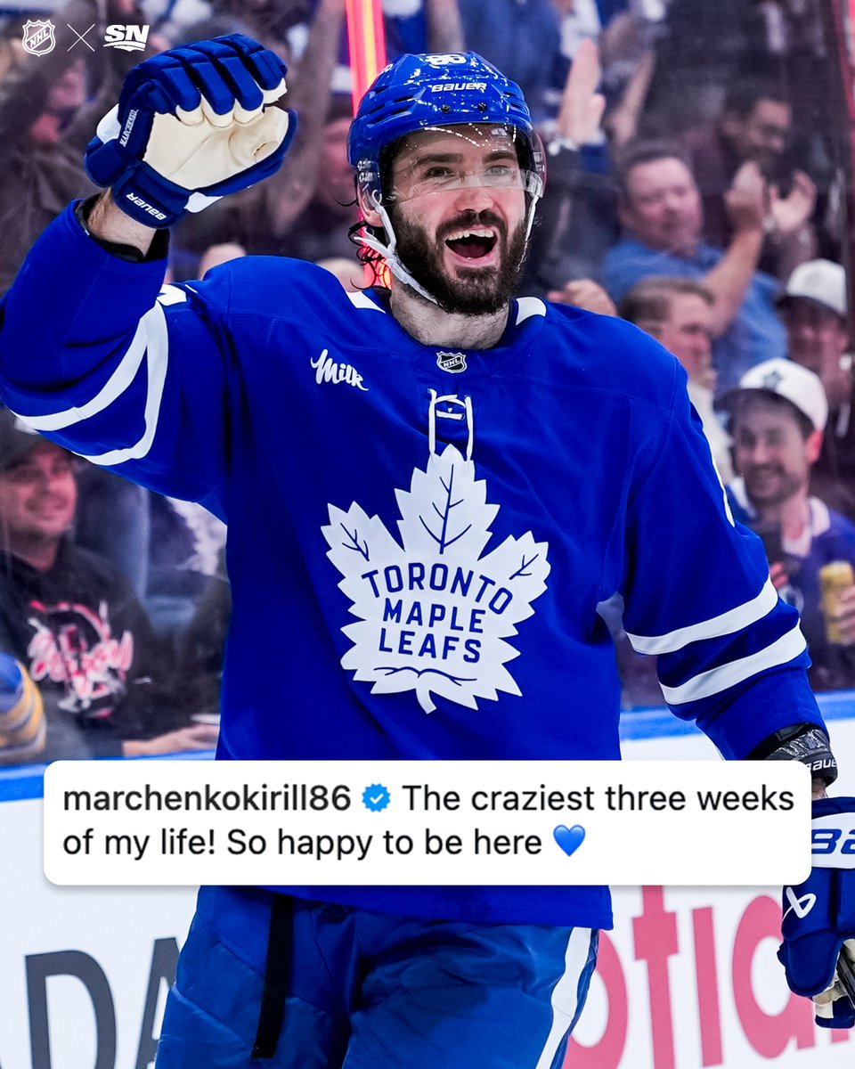 Sportsnet's tweet photo. After a whirlwind few weeks, Kirill Marchenko is settling into life as a Maple Leaf 🍁 https://t.co/Q1iTmM8Rpc