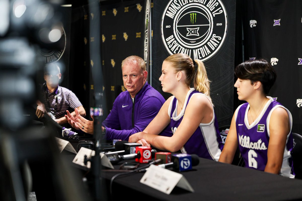 kstatesports's tweet photo. Check out what the Cats had to say at this year's @Big12Conference Media Day in KC.

▶️ https://t.co/1gDd2Z69HF

@KStateMBB x @KStateWBB https://t.co/xxGAR3sL4z