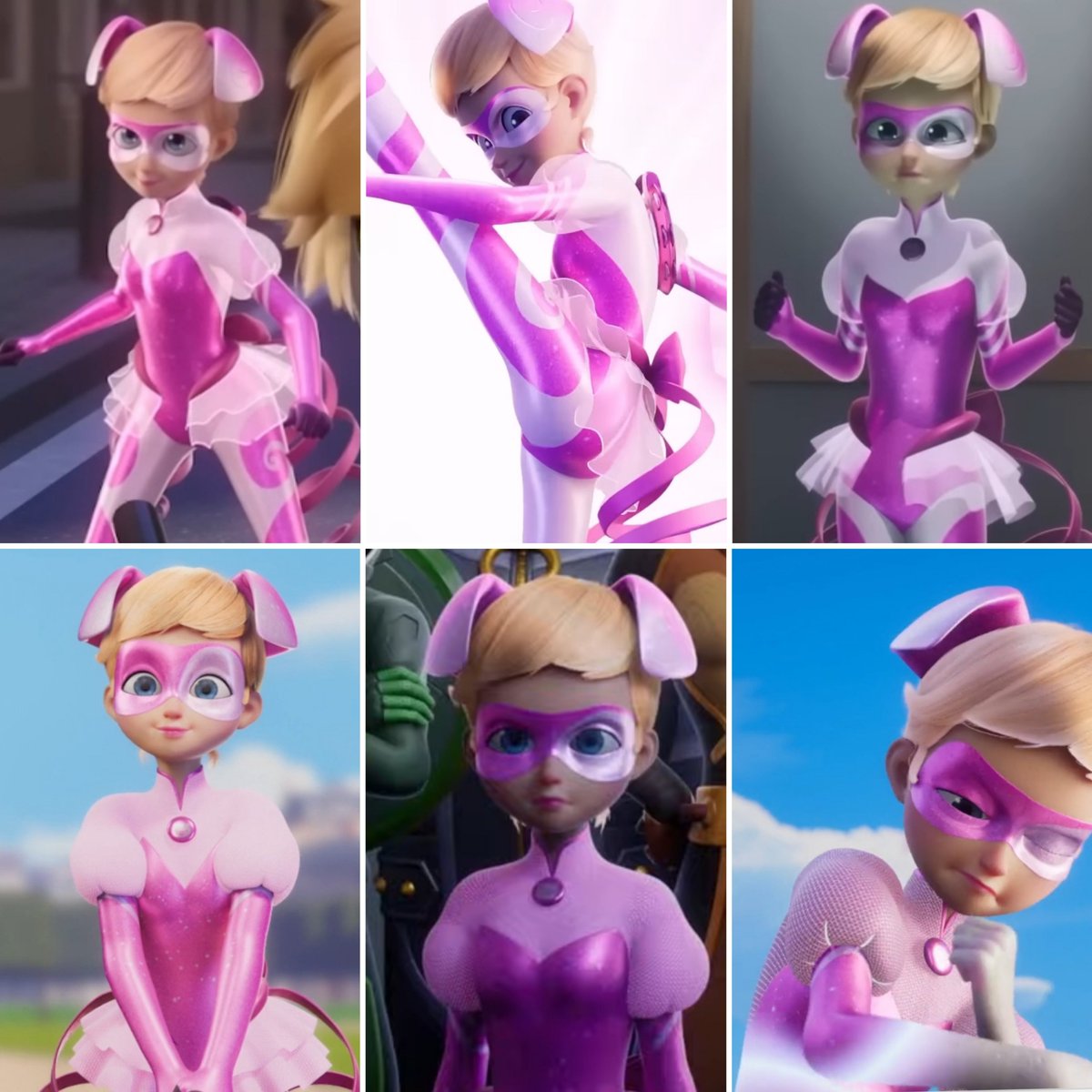 MLBMiraculousBR's tweet photo. 🚨Na própria 6ª temporada, houve uma mudança no traje da Pigella.
Nos dois primeiros lotes de episódios, sua saia e ombreiras e eram lisas e transparentes. Porém, desde "The Dirtifiers" (6x18), elas mudaram de textura e ficaram opacas e na cor rosa.

#mlbtwt #Ladybug #Miraculous https://t.co/jtXGoRAaP1