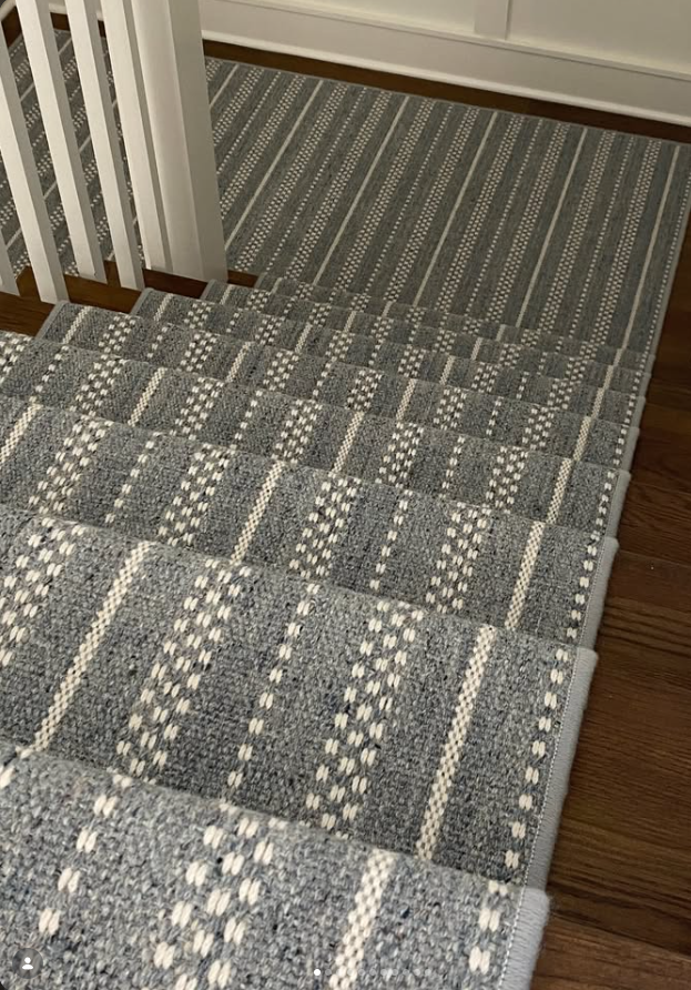 RugMastersInc's tweet photo. A seamless gray striped stair runner on Daniel Island, beautifully installed by Jonny Munger. Find the perfect runner for your stairs at Rug Masters on Morrison Drive.
#RugMasters #CharlestonSC #StairRunner https://t.co/PdInwD4ldt