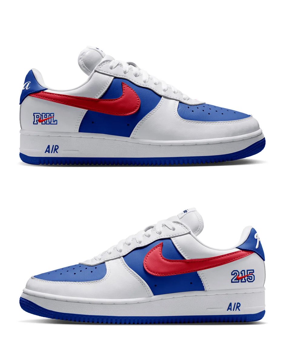 NickDePaula's tweet photo. Nike is celebrating LeBron’s 76er home opener with a special edition “PHILA” Air Force 1 launch.

The AF1 pre-order will go live today before tip off at 5:30 PM EST on the SNKRS App. https://t.co/LBqPxEyeRP