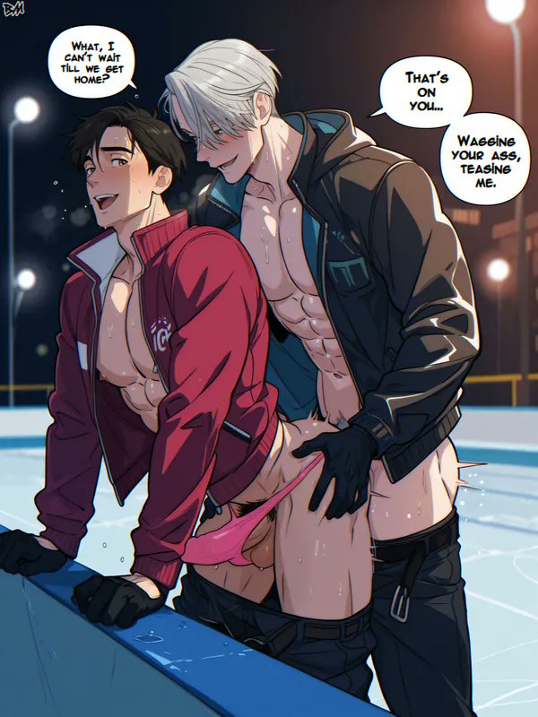 RocnirWarrior's tweet photo. Yuri y Victor una pareja totalmente calenturienta y enamorada del anime Yuri on ice 😍❤️🔥🤤🍆🍑🥵.

Créditos de autor: big_ass_looover 

#yaoi #yaoihard #nsfw #husband #viral #YuriOnIce #Aiart https://t.co/gdLswRqua1