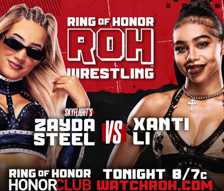 NVhowlingWolves's tweet photo. Tonight on @ringofhonor 

    The Real Deal @ZaydaSteel 😎

is set for Stellar Singles Action vs

                       Xanti Li

       #WatchROH on Honor Club https://t.co/iCvSgoAoBN