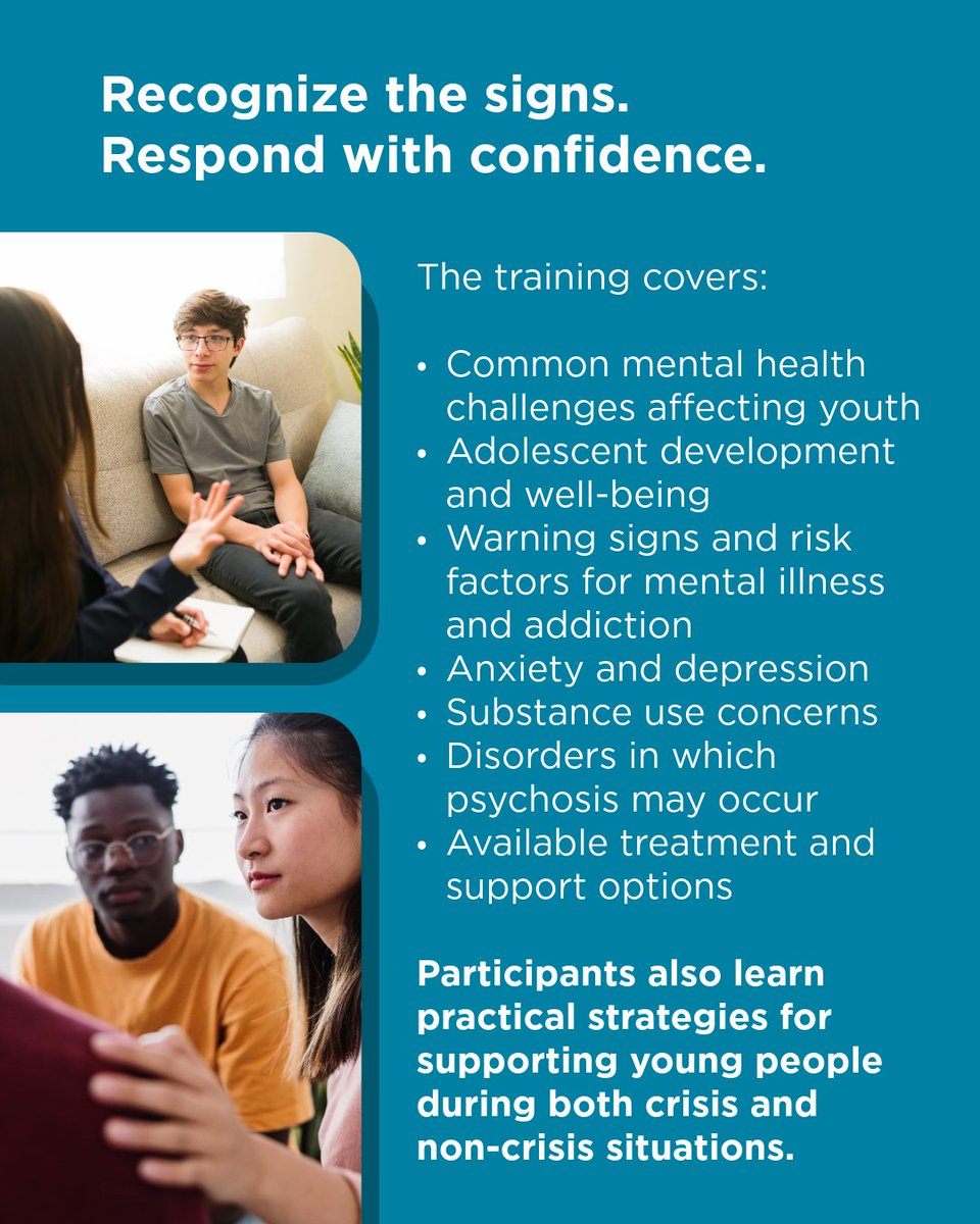 seattlechildren's tweet photo. Mental health challenges don't always look the way we expect. Knowing the signs and how to respond can help a young person feel supported when they need it most.

Our free Youth Mental Health First Aid training gives parents, caregivers, educators and other trusted adults practical tools to recognize concerns, start conversations and connect teens to appropriate support.

💙 Learn how you can make a difference in a young person's life. Explore the training and register today through the link in bio. https://t.co/bEPXSViroQ
